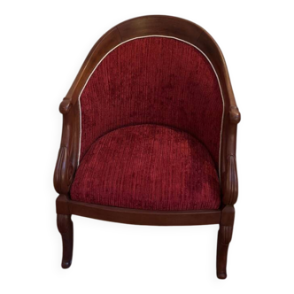 Fauteuil crapaud bergère velours chenille