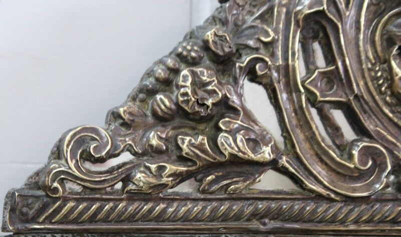 Mirror in repoussé brass, louis xiv style, napoleon iii era – xixth