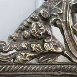Miroir en laiton repoussé, style louis xiv, époque napoléon iii – xixe
