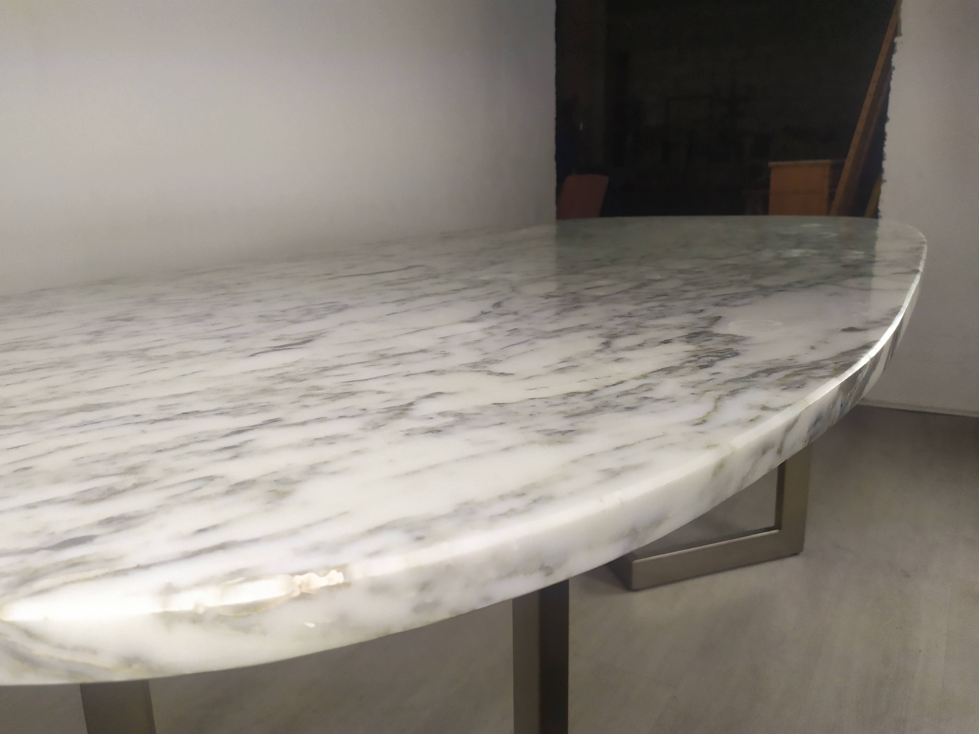 Table design marbre 6 chaises 1970
