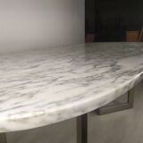 Marble design table 6 chairs 1970