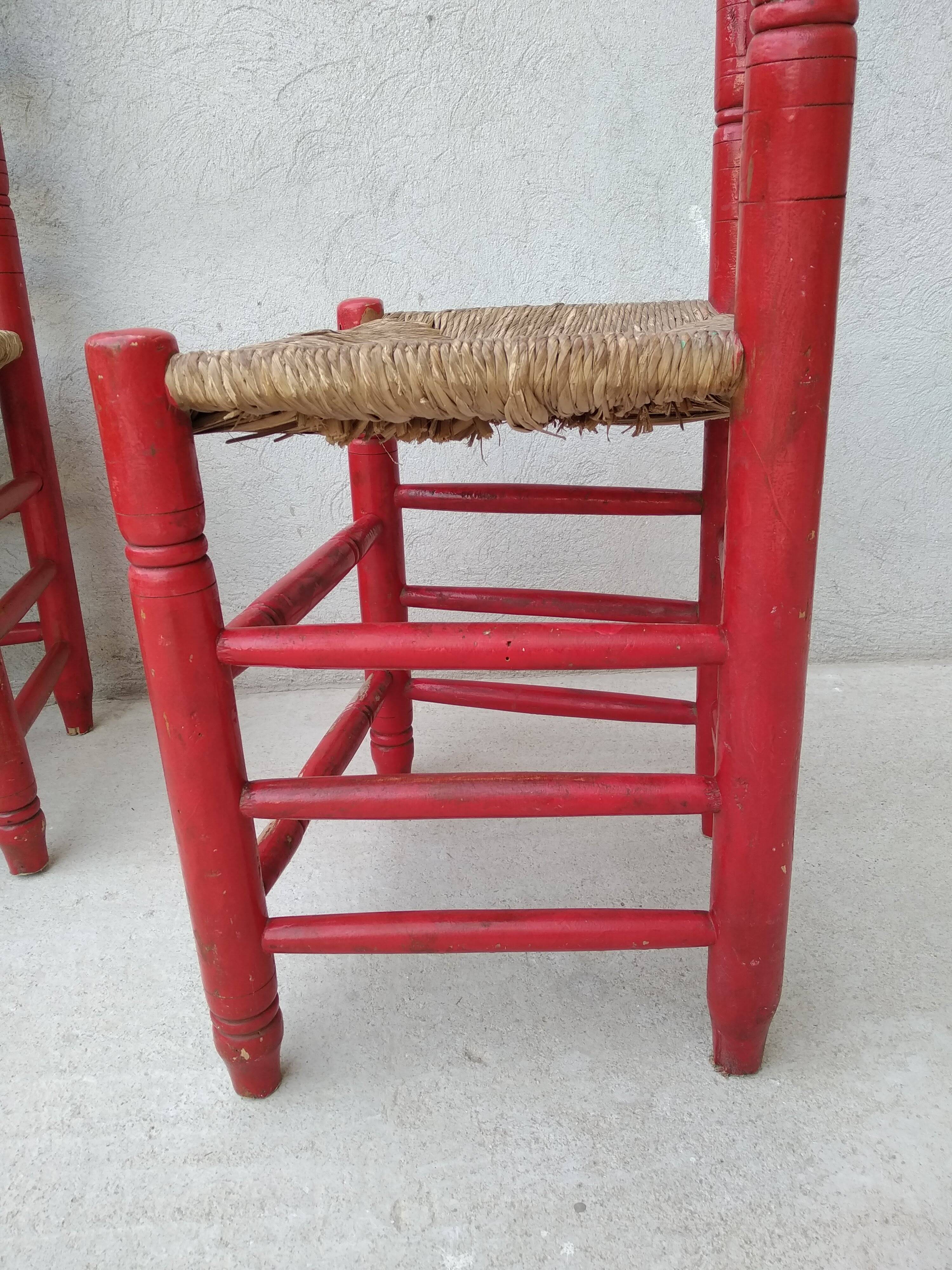 6 chaises paillées Vintage