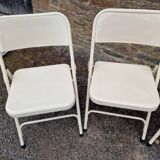 Set of 4 folding metal chairs from the 80s/90s
