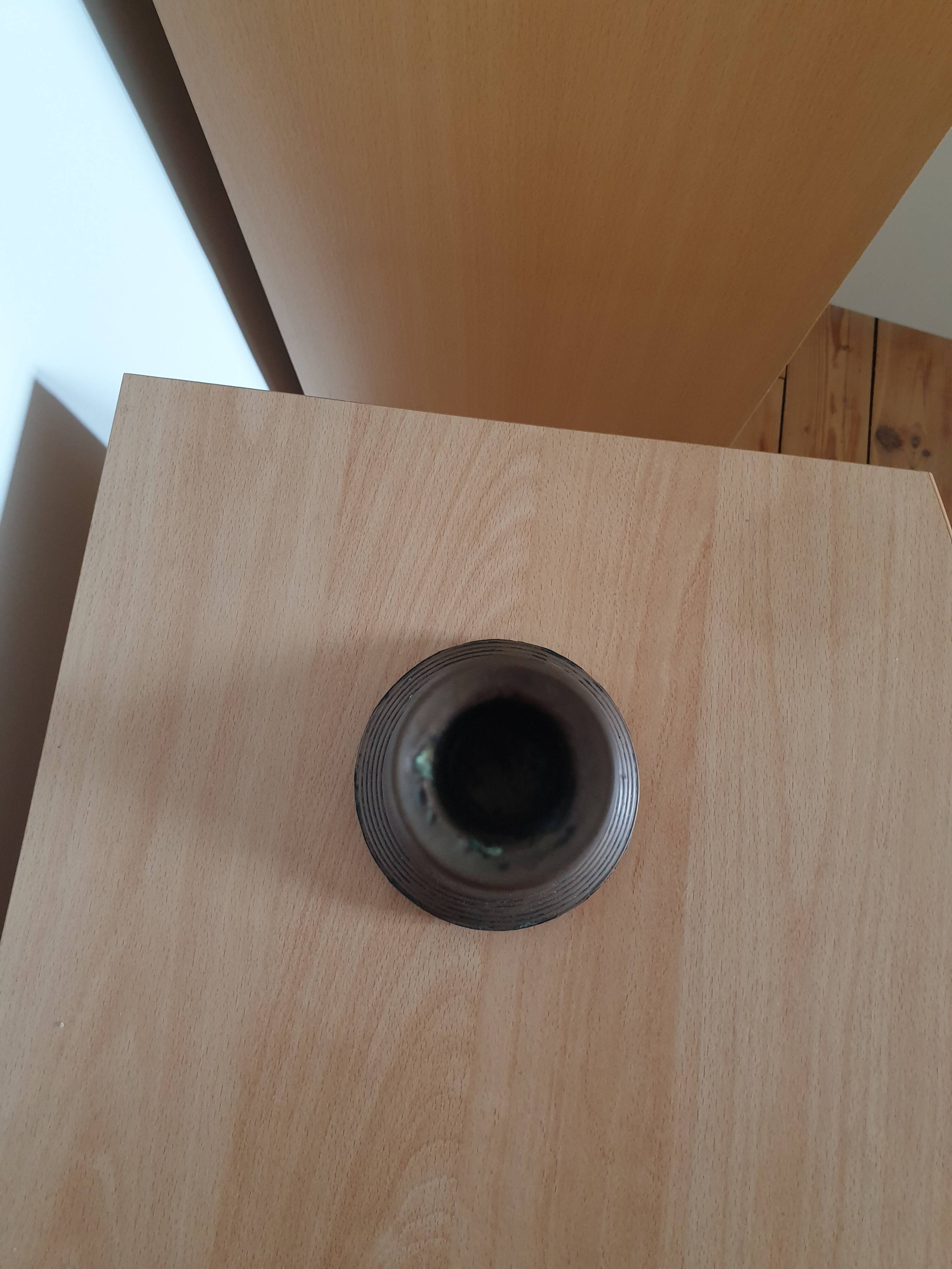 19th century red copper candlestick