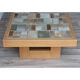 Table basse vintage Maison Regain en céramique et orme 1970