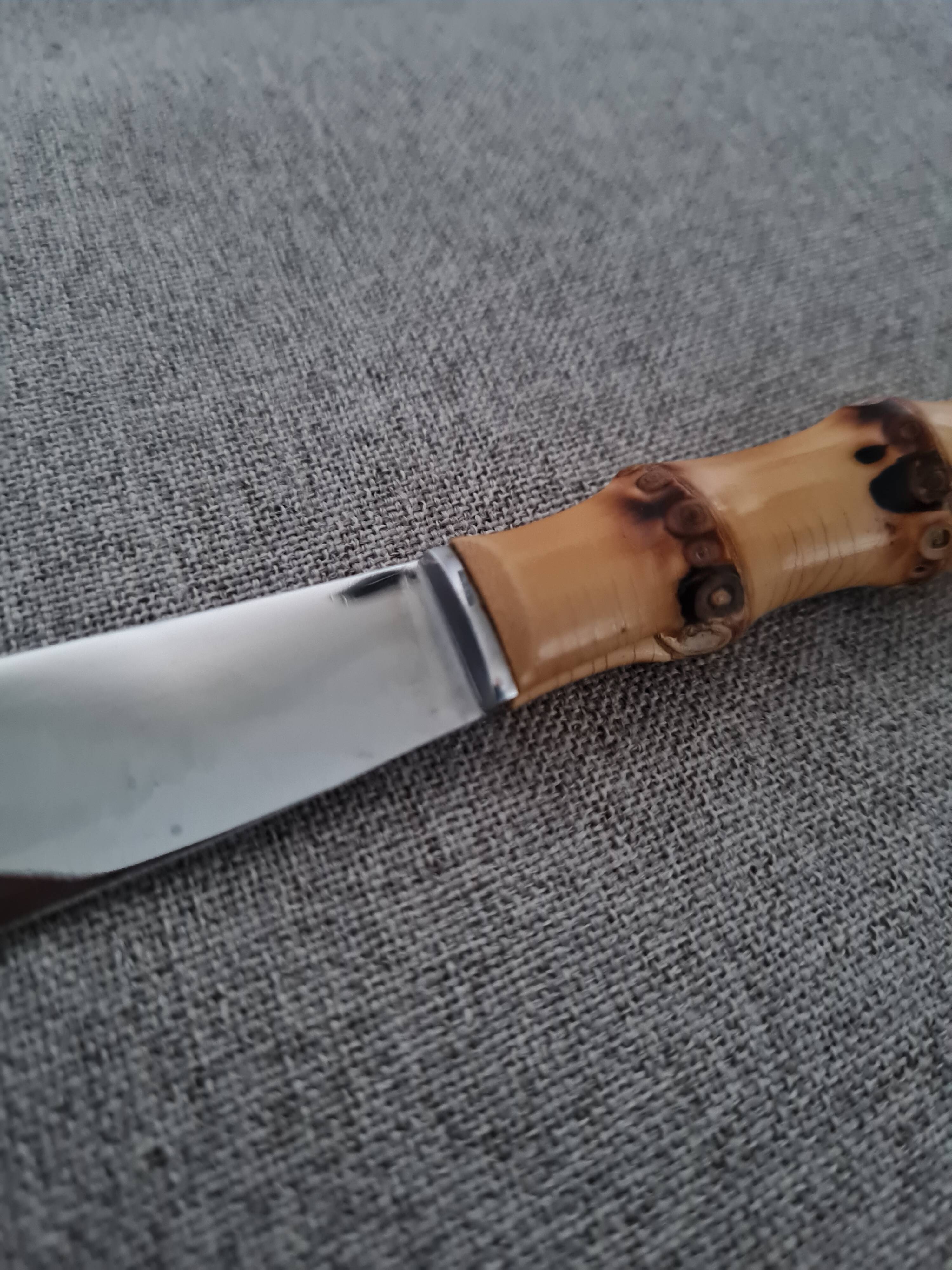 Bamboo handle cheese knife