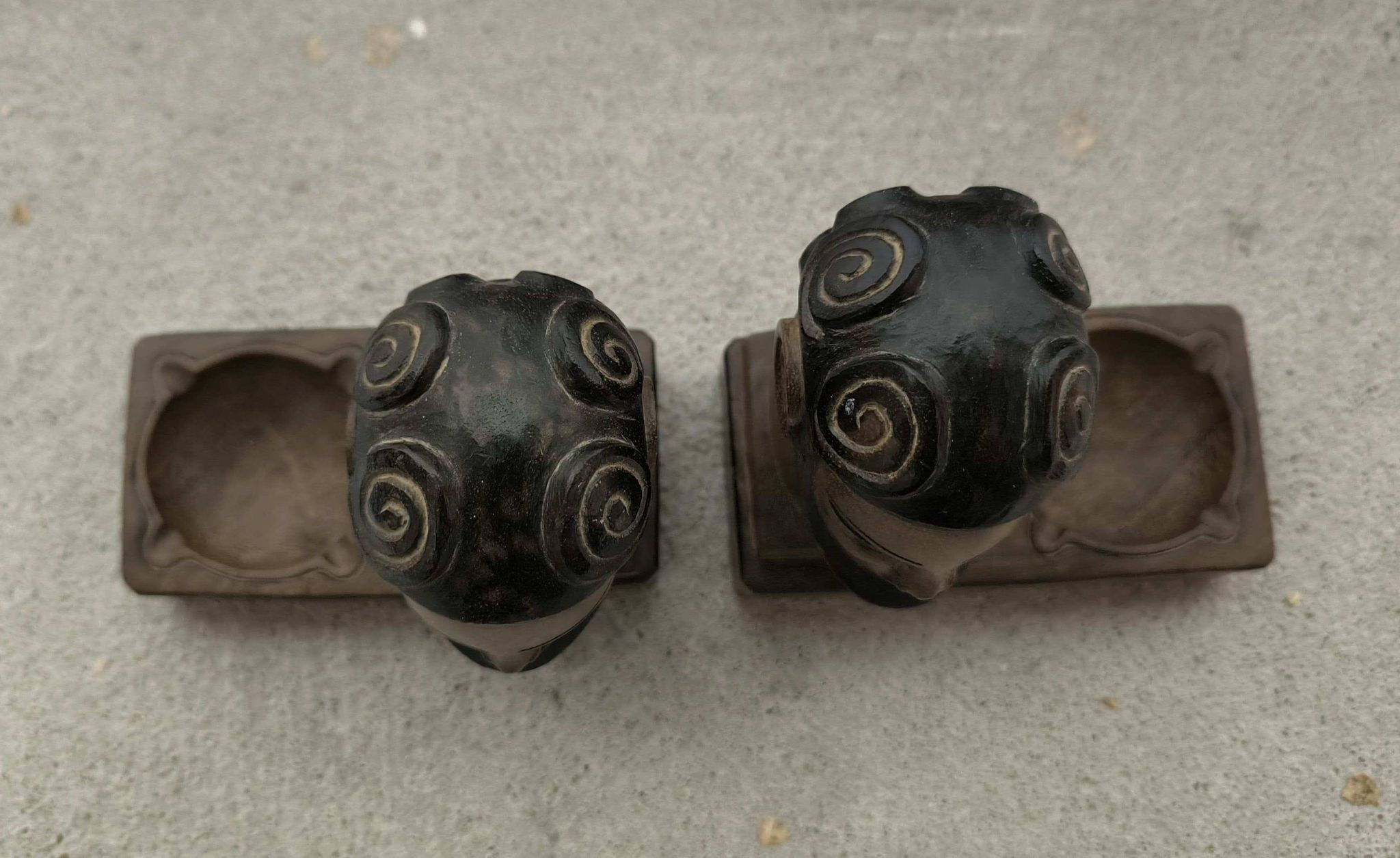 Pair of vintage wooden bookends