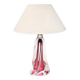 Lampe de table en verre rose Val St Lambert du milieu du siècle