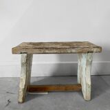 Small stool or Hungarian bench in pastel blue.