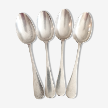 Set of 4 Christofle tablespoons in silver metal