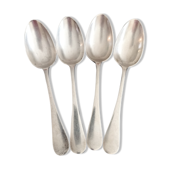 Set of 4 Christofle tablespoons in silver metal