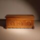 Carved Oak Chest with Decorative Front | Germany 1970s