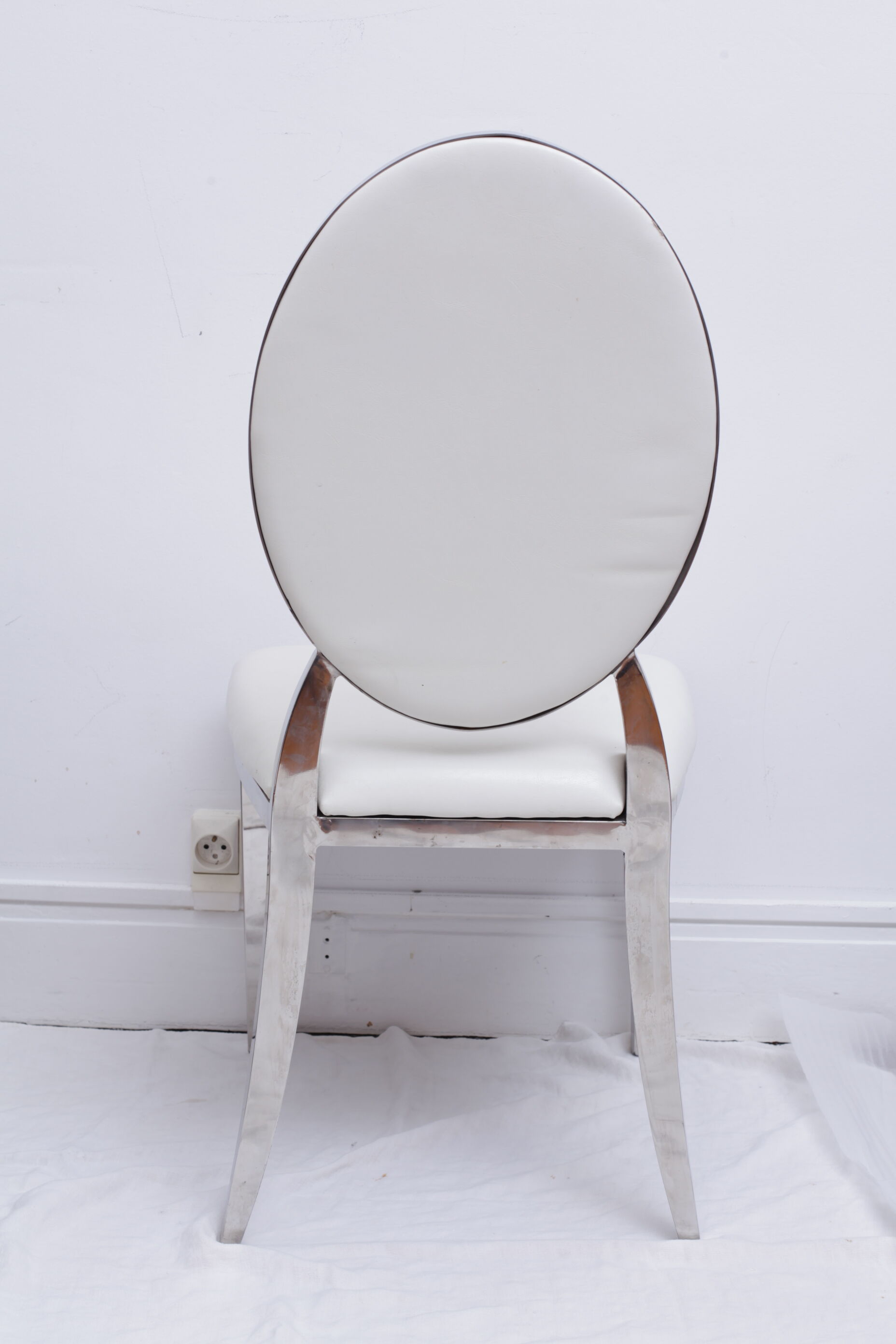 White skai chair and chrome legs