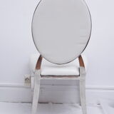 White skai chair and chrome legs