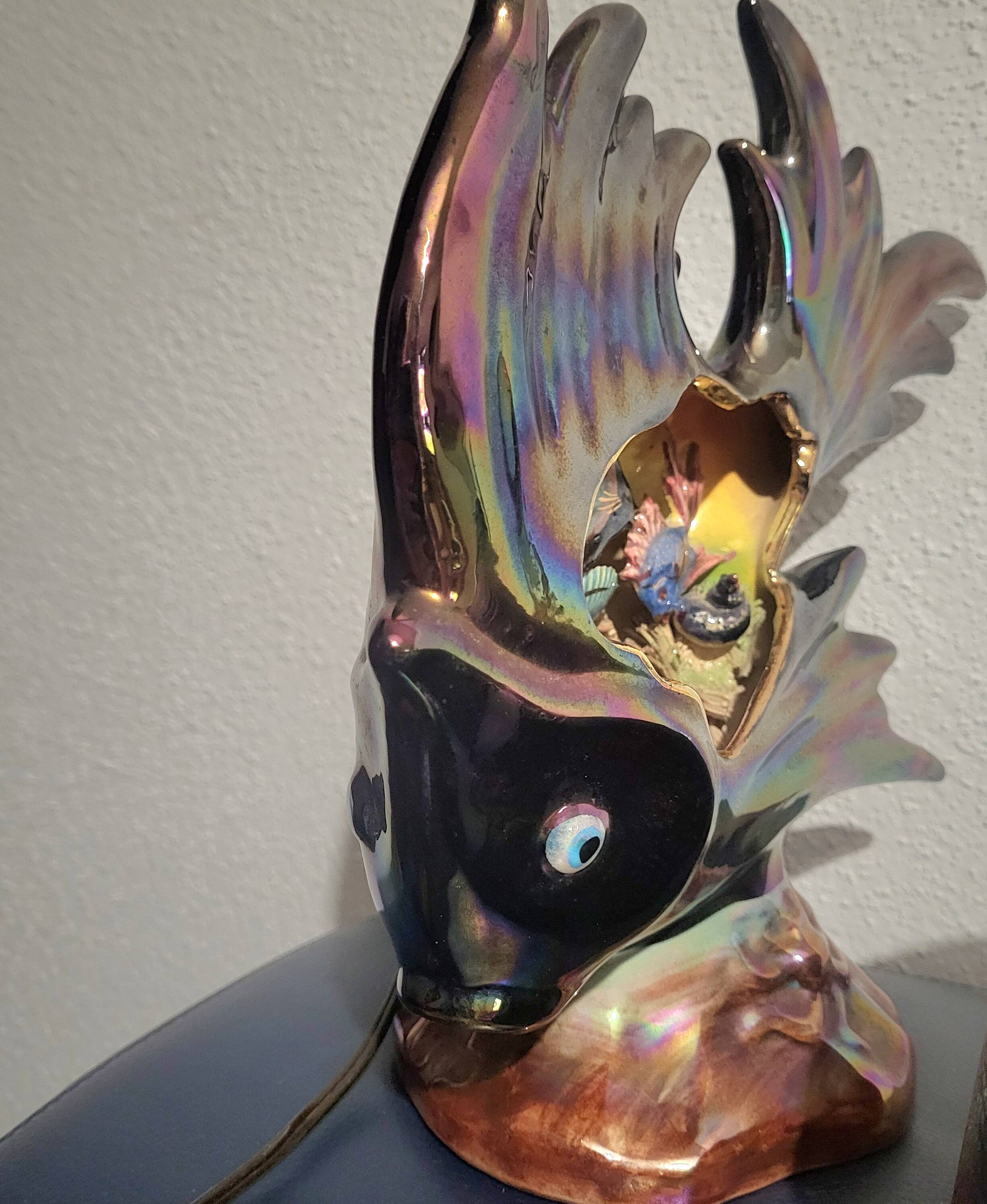 Monaco Cerdazur fish lamp, 1950-60