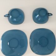 tasses vintage bleues - années 70