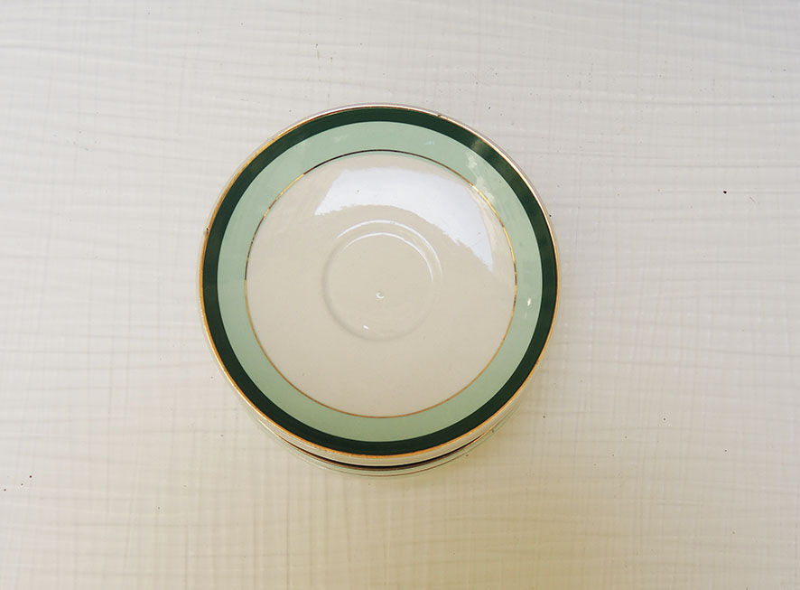 5 old cups & saucers in ceramic KG Lunéville
