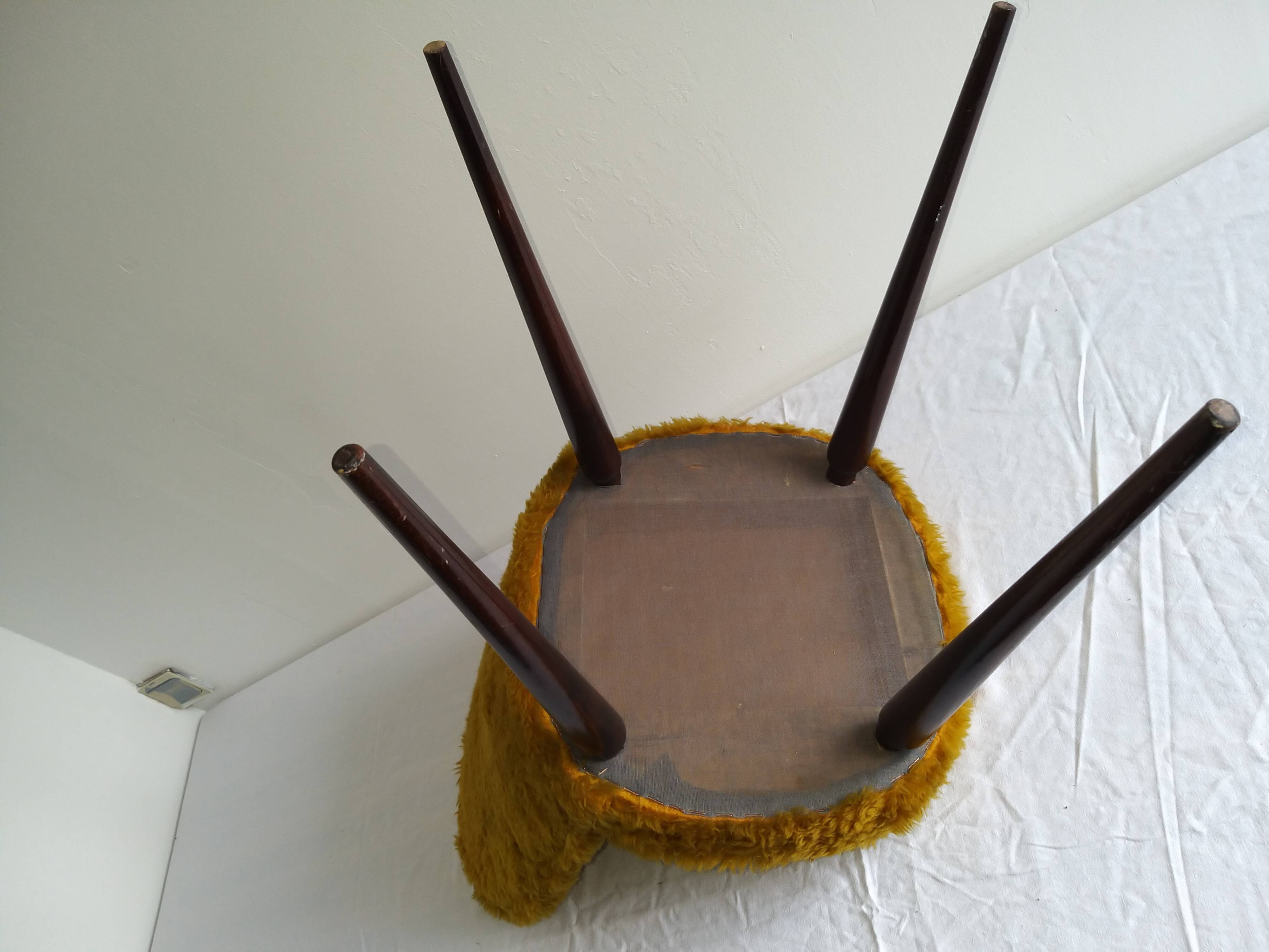 Vintage mustard barrel chair