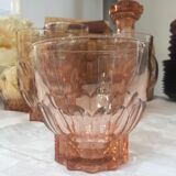 11 pink glasses and carafe