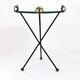 French mid-century mirror side table, Jacques Adnet style, brass, 1950s.
