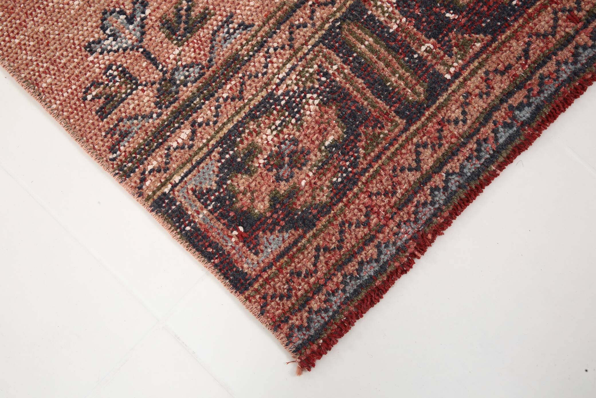 3x11 Dark Salmon Turkish Runner Rug, 85x336Cm SK 5476