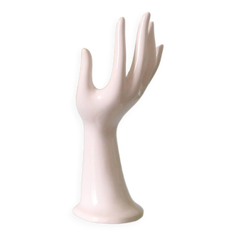 Hand ring sizer / soliflore in white ceramic, vintage