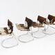 Vintage dining room chairs chrome and cowhide by Parravicini Fratelli