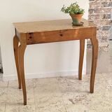 Vintage wood and marble console desk
