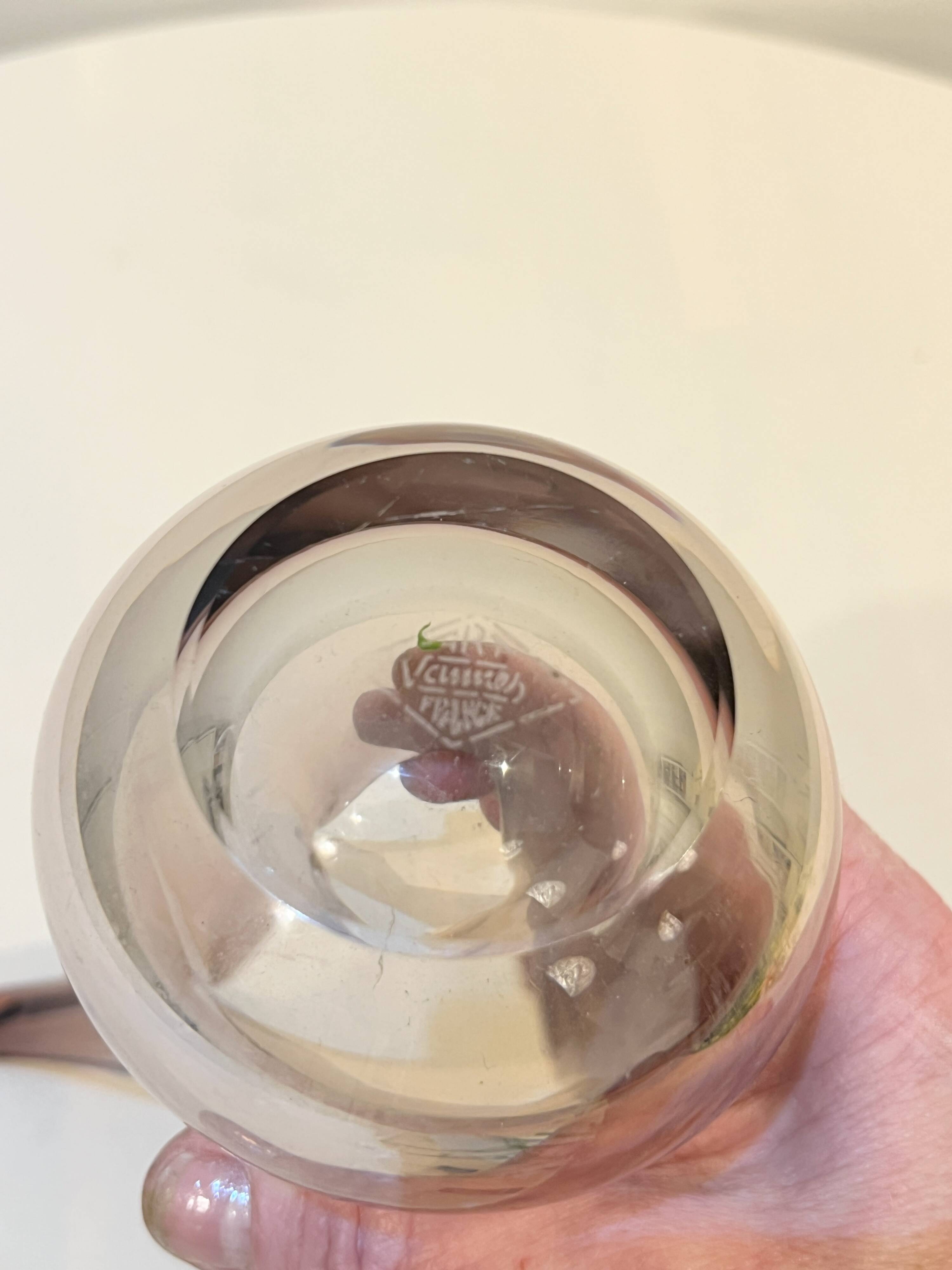 Vintage vase for ikebana or floral arrangement in amethyst crystal from VANNES ART FRANCE