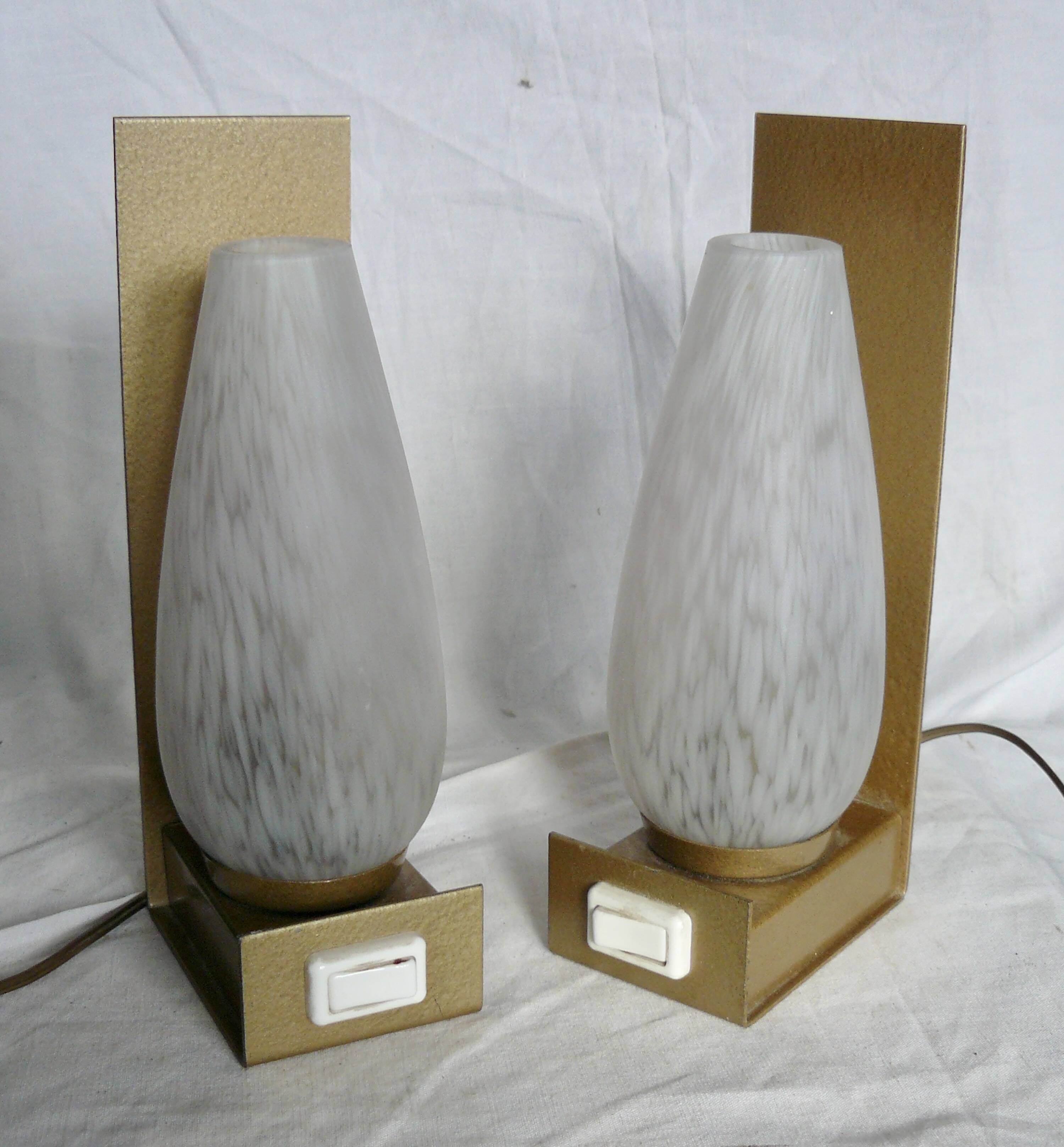 Pair of designer bedside lamps from 1950-60