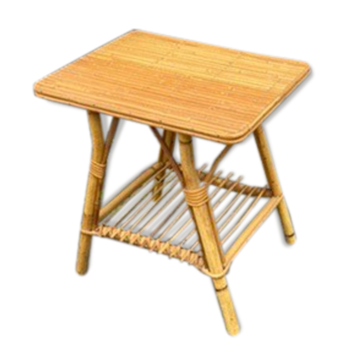 Rattan bedside table