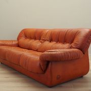 Canapé en cuir rouge, design italien, années 1970, fabricant : PelleRossi