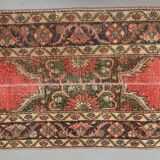 Distressed Turkish Narrow Runner 397x63 cm wool Vintage Tribal Rug