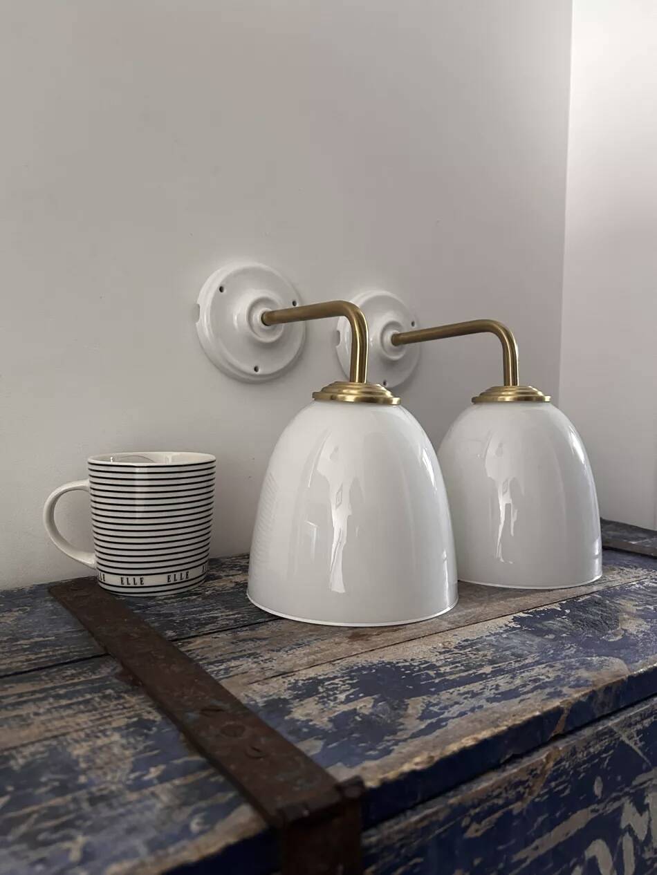 Pair of white wall sconces
