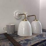 Pair of white wall sconces