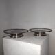 Paire de coupe plateaux verre taillé argent massif