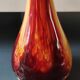 Large marbled glass vase, mouth blown. Signed La Rochère France. Height 33.5 cm