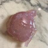 Empty pocket in rose quartz