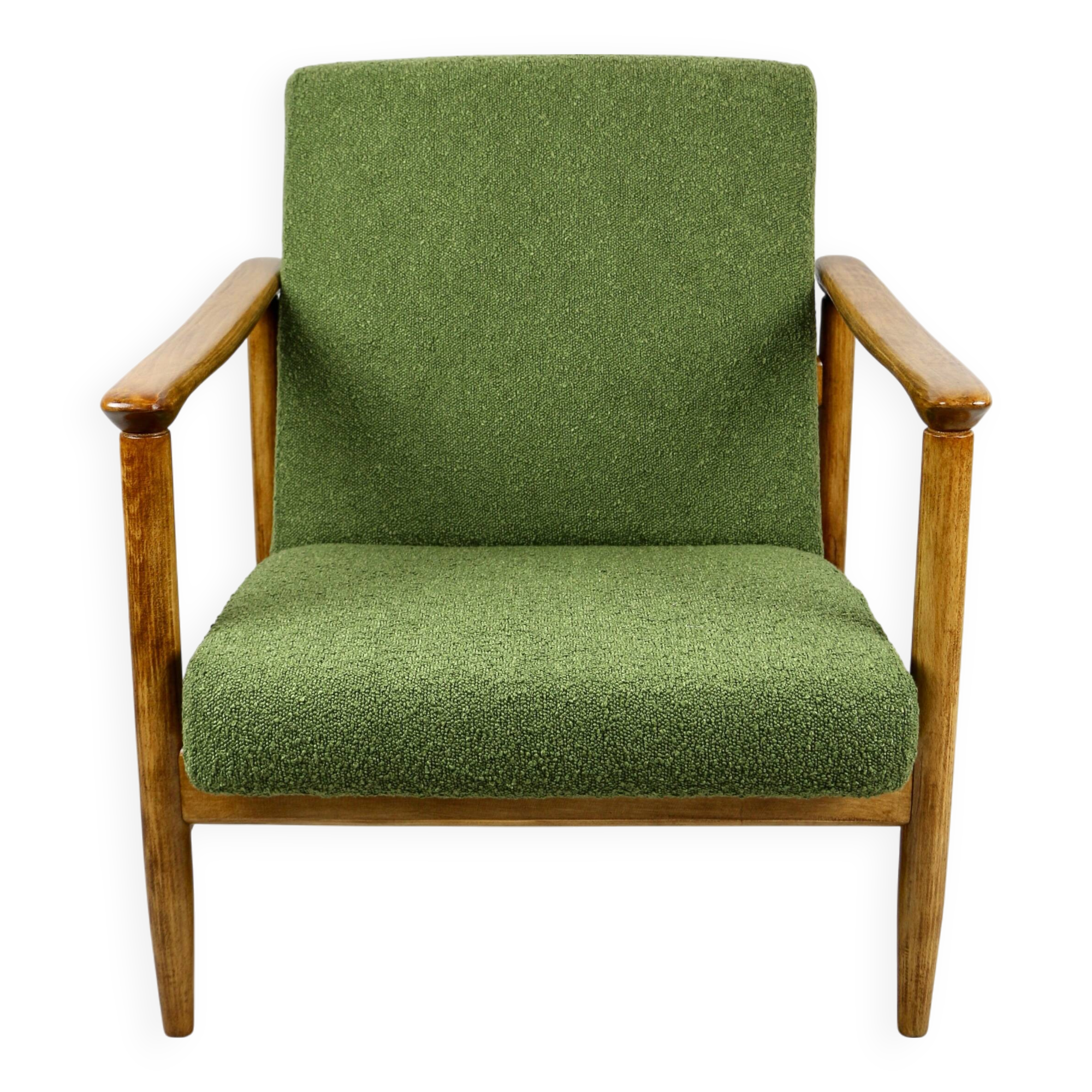 Fauteuil Boucle GFM-142 vert clair attribué à Edmund Homa, années 1970