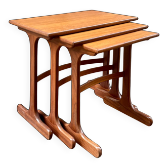 Scandinavian nesting tables in teak from the 1960s.