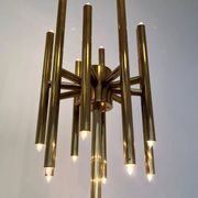 Mid-century design brass floor lamp, 1980s in style of Gaetano Sciolari