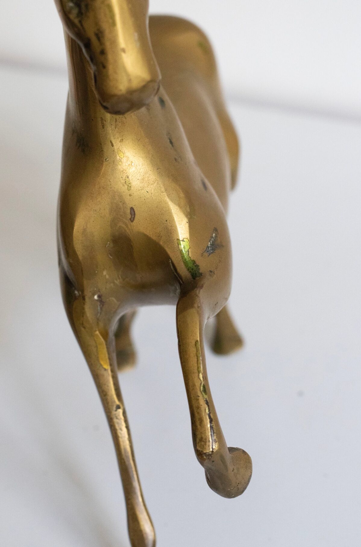 Vintage golden brass horse