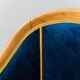 Poltroncina vintage in legno massello velluto blu anni ’50 modernariato