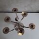 Silver metal chandelier by Gustav Beran for Keltum