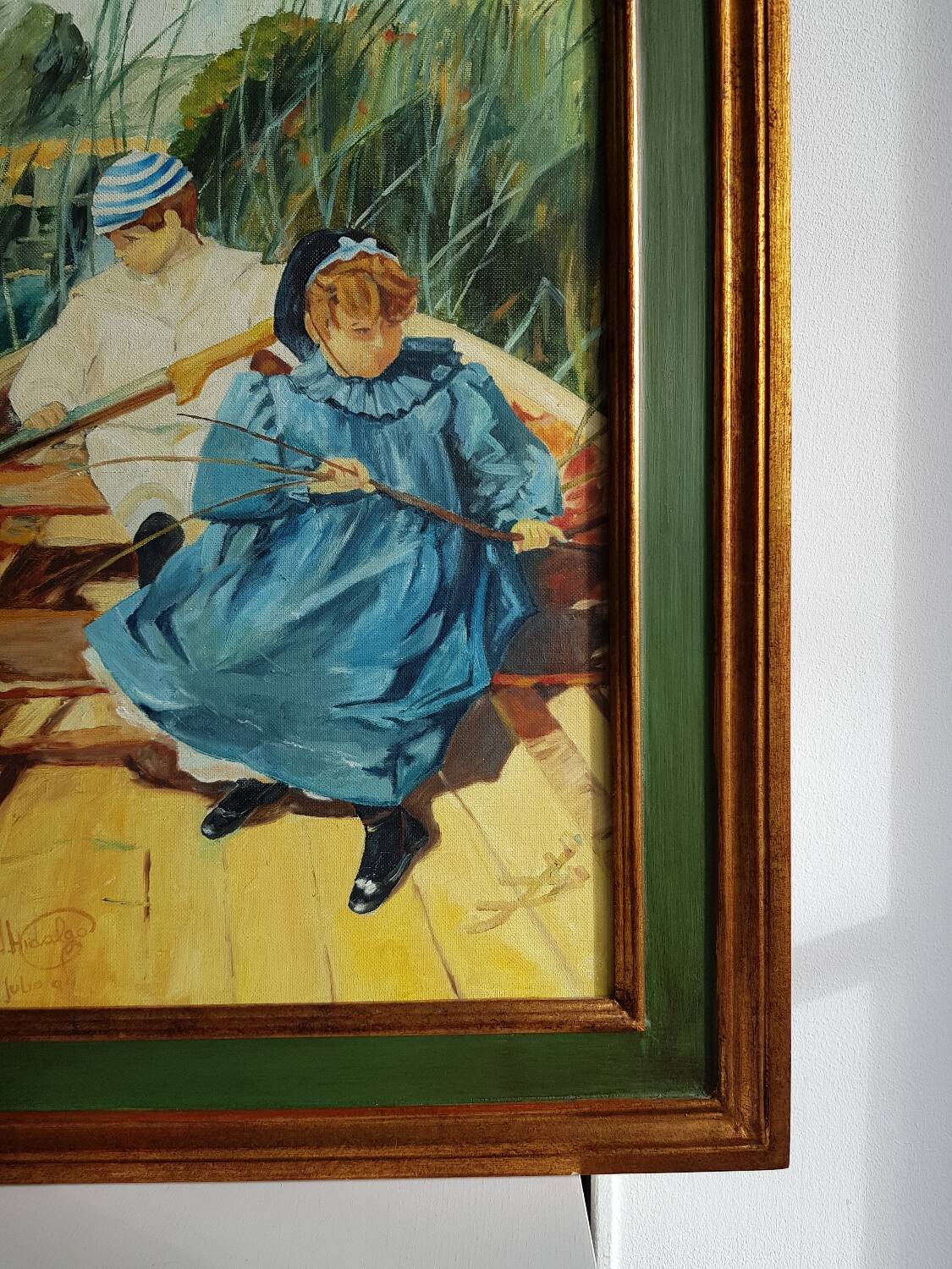 Peinture à l'huile sur toile, signée Hidalgo 1994, 46x58cm avec cadre