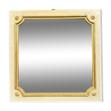 Vintage Louis XV Style Lacquered Square Mirror Circa 1950