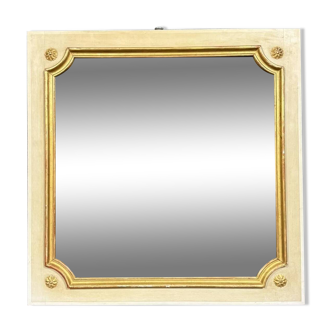 Miroir carré laqué vintage de Style Louis XV vers 1950