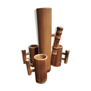 Carafe et verres bambou