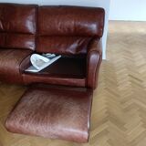 Sofa 2 armchairs vintage leather