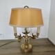 Lucien Gau empire style lamp in solid bronze gilded with bright gold "with swans"